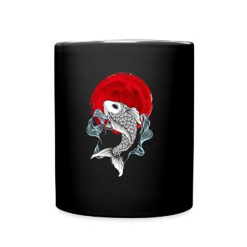 Koi Fisch Japan - Tasse einfarbig - Schwarz - Vorne