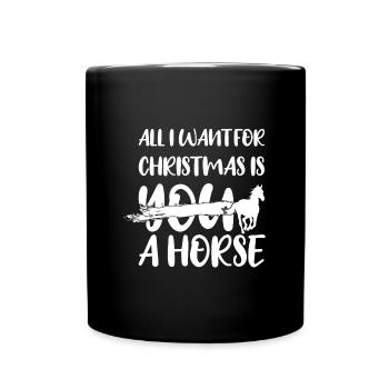 Chevaux chevaux - Mug uni - noir - Devant