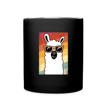 Lama Alpaka Geschenk - Tasse einfarbig - Schwarz - Vorne