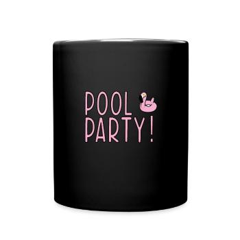 pool party flamingo - Tasse einfarbig - Schwarz - Vorne