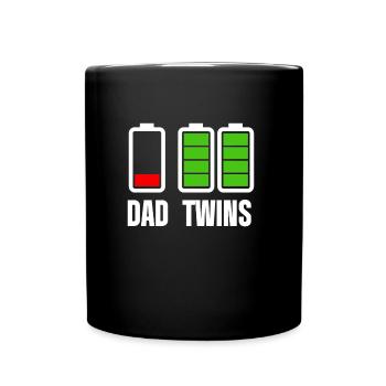 DAD TWINS daddy twins twin battery battery - Full Colour Mug - black - Front
