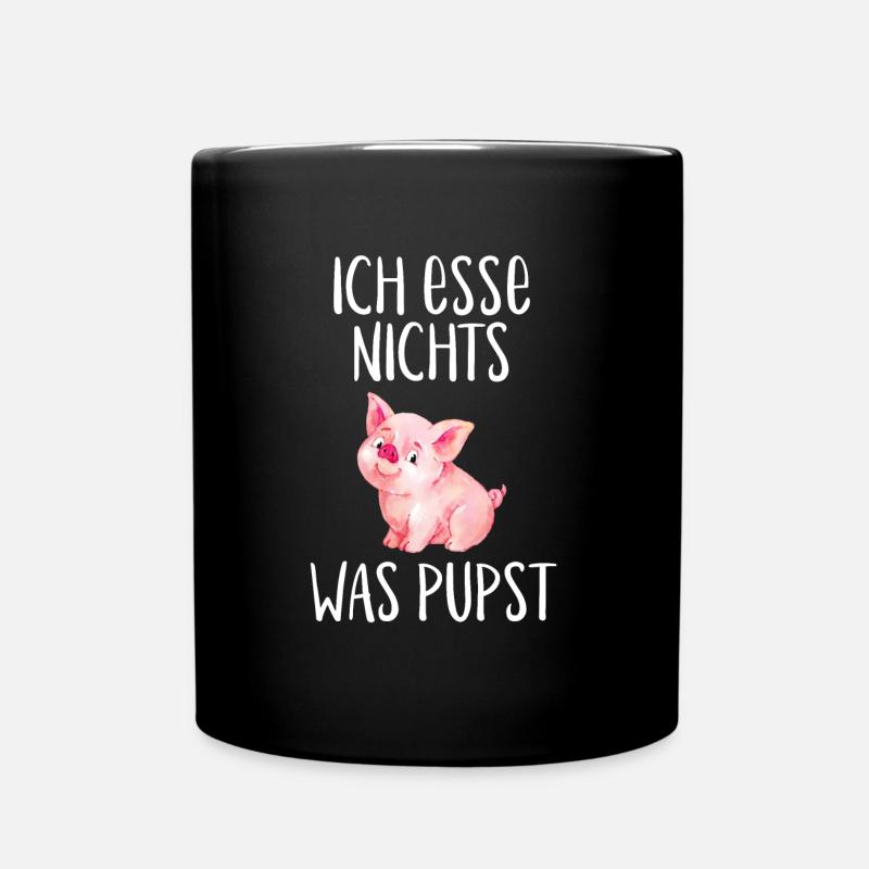 Ich esse nichts was pupst Veganer Vegetarier Vegan - Tasse einfarbig - Schwarz