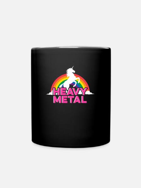Heavy Metal Licorne Licorne Rainbow - Mug uni - noir