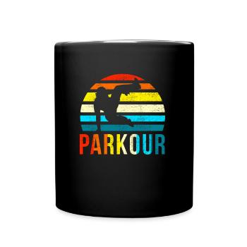 Vintage Parkour - Tasse einfarbig - Schwarz - Vorne