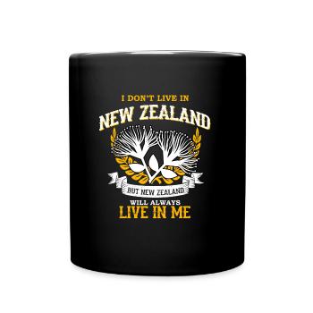 Neuseeland - Tasse einfarbig - Schwarz - Vorne