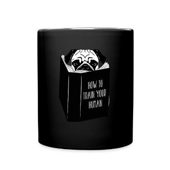 Mops Hund - Tasse einfarbig - Schwarz - Vorne