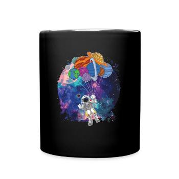Ballons de la douce planète astronaute dans l'espace - Mug uni - noir - Devant