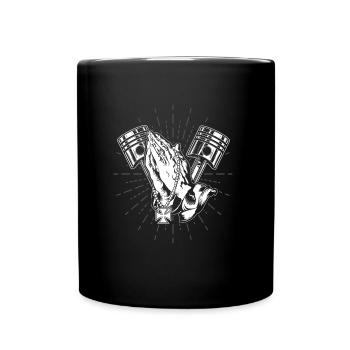 Moto en prière - Mug uni - noir - Devant