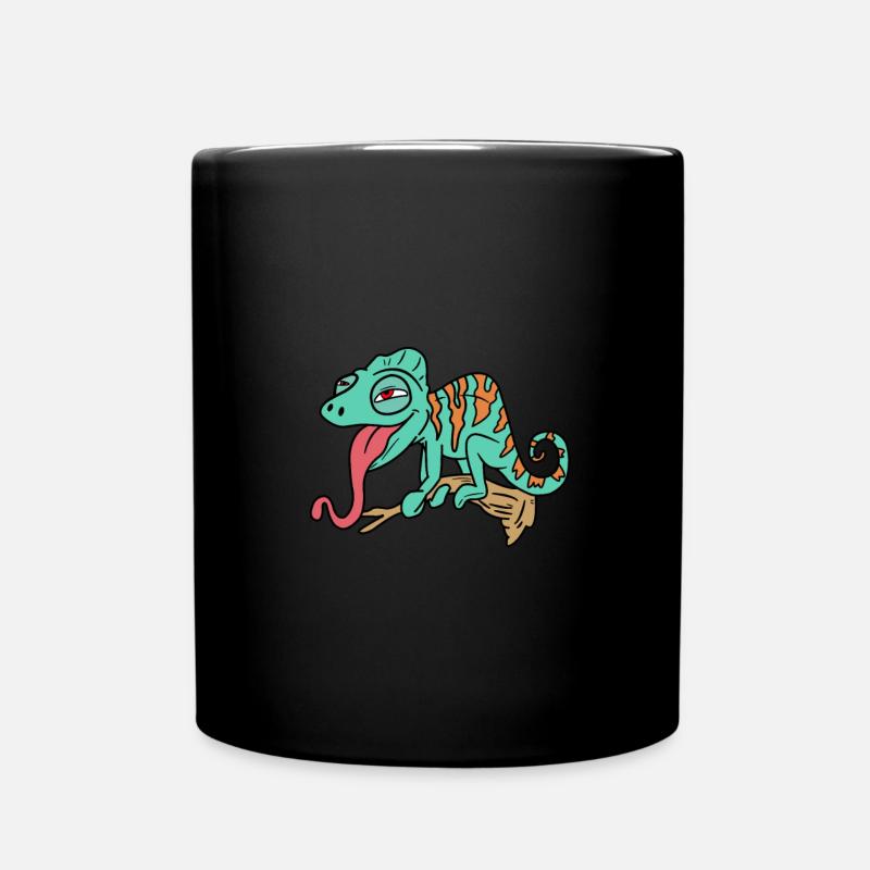 cool chameleon - Full Colour Mug - black