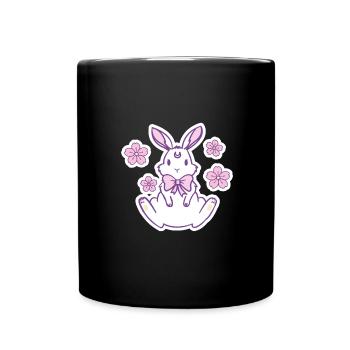 süßer hase - Tasse einfarbig - Schwarz - Vorne