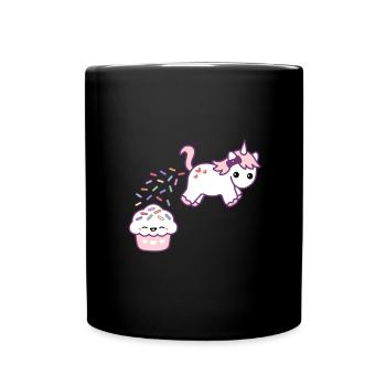 einhorn unicorn muffin love manger - Mug uni - noir - Devant