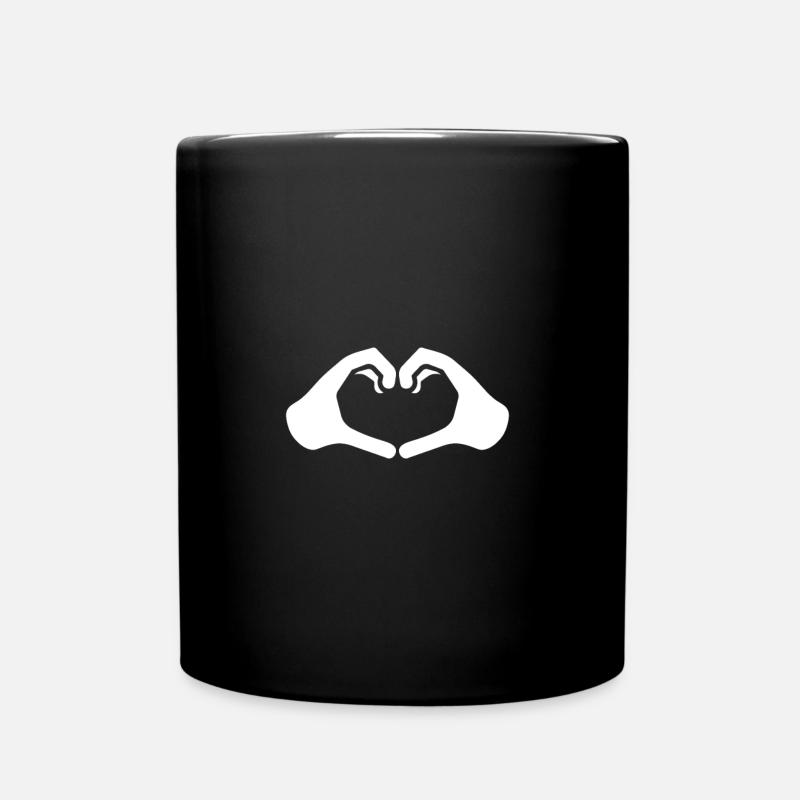 Herzhand - Tasse einfarbig - Schwarz