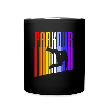 Vintage Parkour - Tasse einfarbig - Schwarz - Vorne