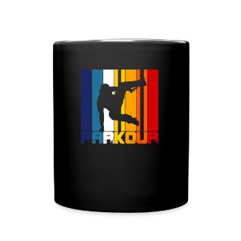 Vintage Parkour - Tasse einfarbig - Schwarz - Vorne