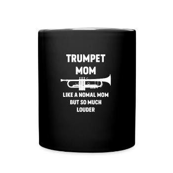Trumpet Mom Trompete - Tasse einfarbig - Schwarz - Vorne