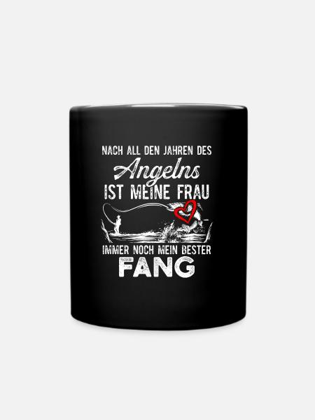 Meine Frau bester Fang - Tasse einfarbig - Schwarz