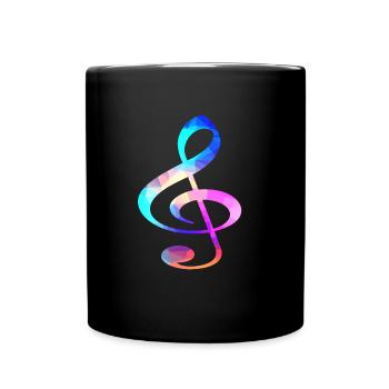 Notenschluessel Musik Noten Musiker Instrument - Tasse einfarbig - Schwarz - Vorne