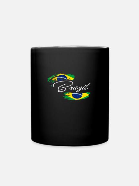 brésil drapeau - Mug uni - noir