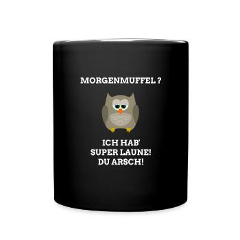 Ich hab_ super Laune. - Tasse einfarbig - Schwarz - Vorne