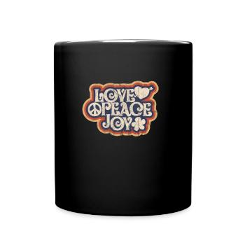 amour paix joie 1969 hippie design cadeau - Mug uni - noir - Devant