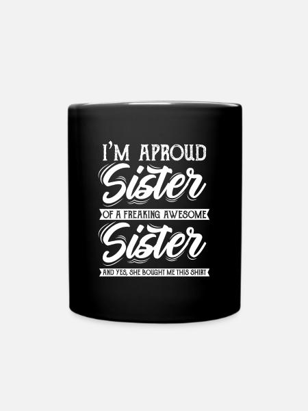 Schwester - Tasse einfarbig - Schwarz