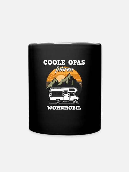 Coole Opas fahren Wohnmobil - Tasse einfarbig - Schwarz