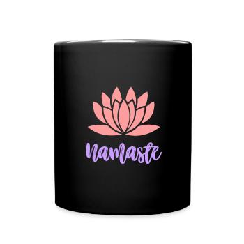 namaste yoga meditation - Full Colour Mug - black - Front