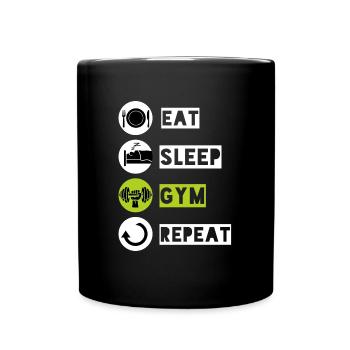 Bodybuilder Body Building Fitness Weightlifting - Full Colour Mug - black - Front