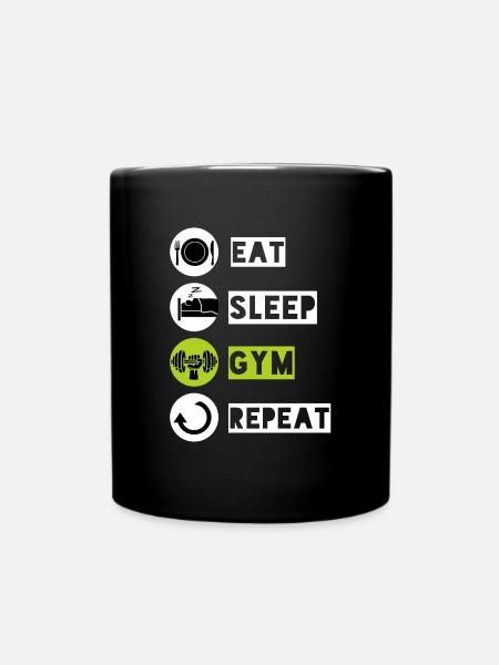 Bodybuilder Body Building Fitness Gewichtheben - Tasse einfarbig - Schwarz