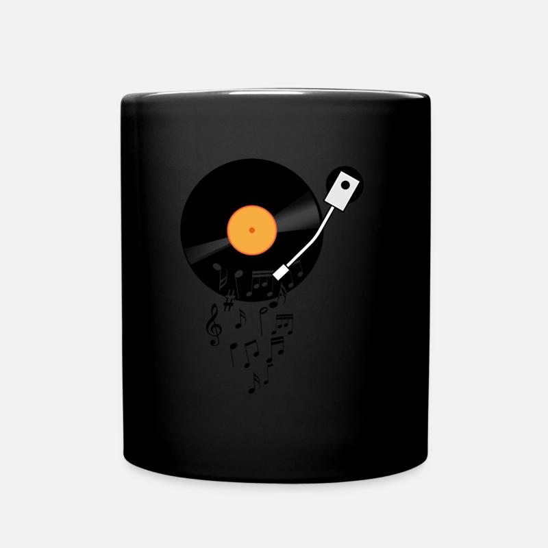 Schallplatte - Tasse einfarbig - Schwarz