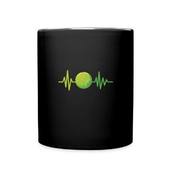 tennis heartbeat - Full Colour Mug - black - Front