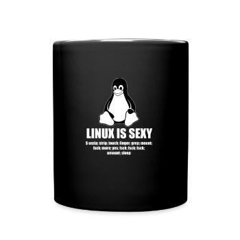 Linux Root SUDO Unix Shell Sexy lustiges Geschenk - Tasse einfarbig - Schwarz - Vorne