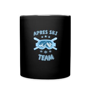 apres ski team skiing mountains - Full Colour Mug - black - Front