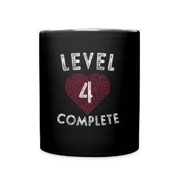 Level 4 Complete 4th Wedding Anniversary Gifts - Full Colour Mug - black - Front