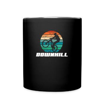 Downhill, mountain bike, gift, MTB - Full Colour Mug - black - Front