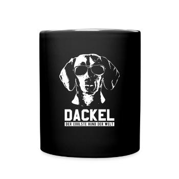 Cool Dackel Hund - Tasse einfarbig - Schwarz - Vorne