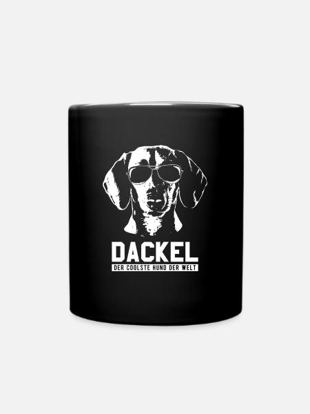 Cool Dackel Hund - Tasse einfarbig - Schwarz