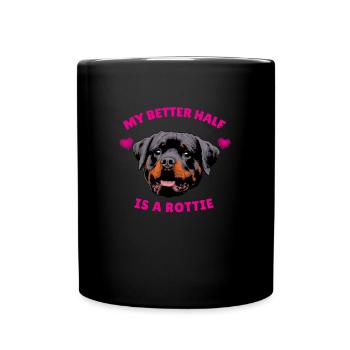 Rottweiler Girlie - Tasse einfarbig - Schwarz - Vorne