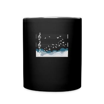 Musique Orchestre Oiseaux Chef Choeur Cadeau Gratuit - Mug uni - noir - Devant