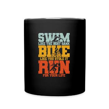 Course de vélo de natation Triathlon Course de vélo de natation - Mug uni - noir - Devant