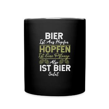 Bier Brauer Brauerei Hopfen Goasmaß - Tasse einfarbig - Schwarz - Vorne
