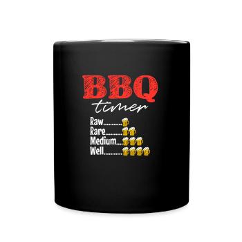 BBQ timer - barbecue, barbecue, barbecue - Full Colour Mug - black - Front