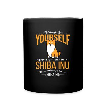 shiba inu - Tasse einfarbig - Schwarz - Vorne