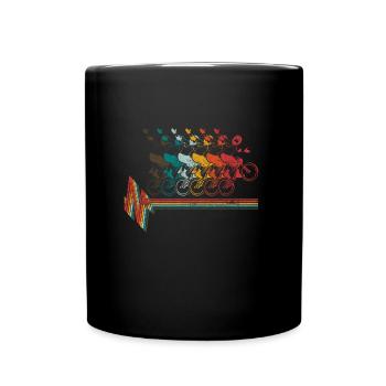 bmx vintage BMX Herzschlag Fahrrad Geschenk Retro - Tasse einfarbig - Schwarz - Vorne