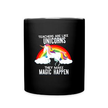 Teacher Teacher Unicorn - Full Colour Mug - black - Front