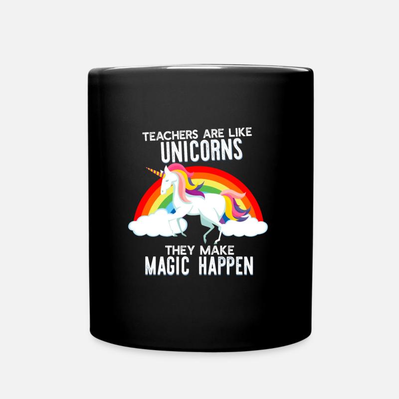 Lehrerin Lehrer Einhorn - Tasse einfarbig - Schwarz