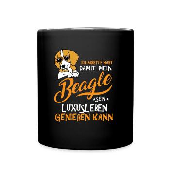 beagle - Tasse einfarbig - Schwarz - Vorne