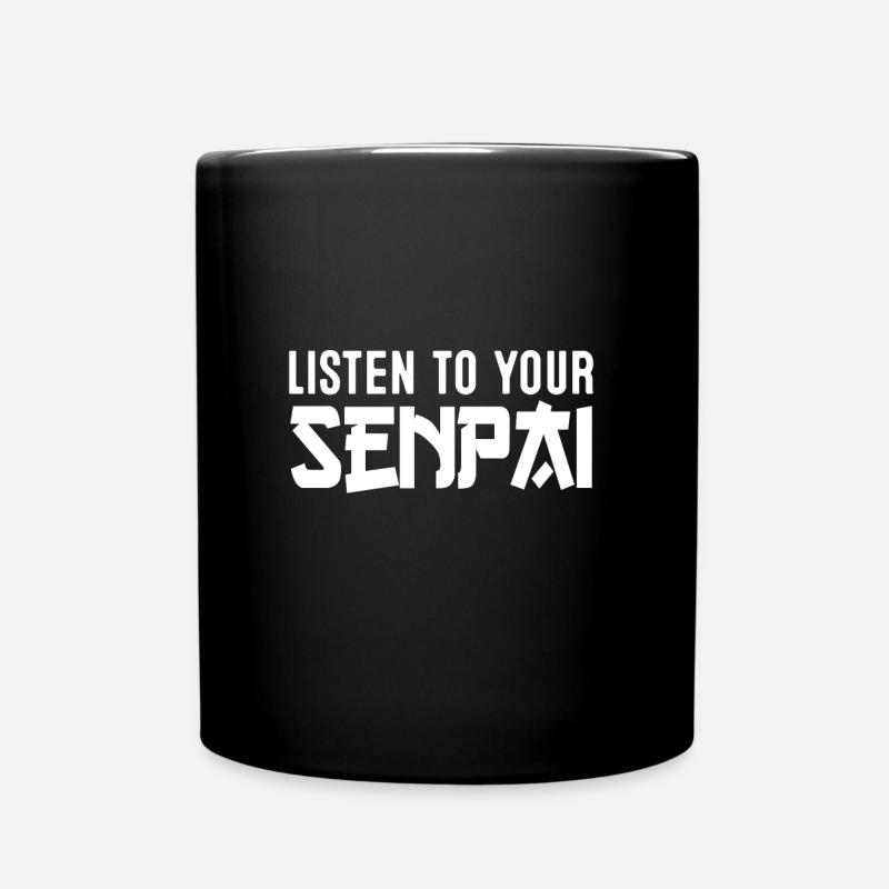 Senpai - Tasse einfarbig - Schwarz