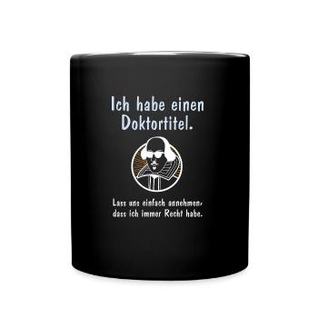 Doktortitel - Tasse einfarbig - Schwarz - Vorne