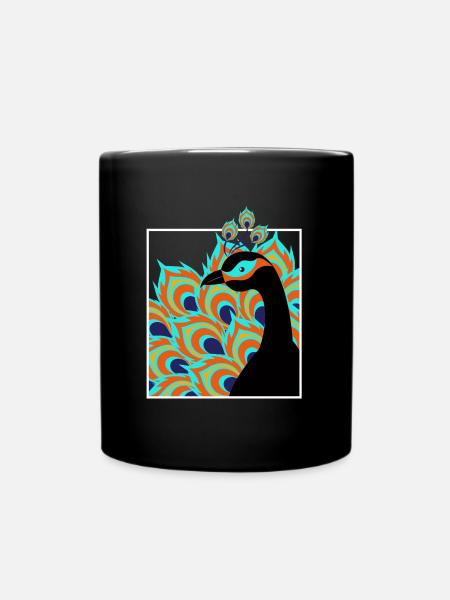 peacock - Full Colour Mug - black